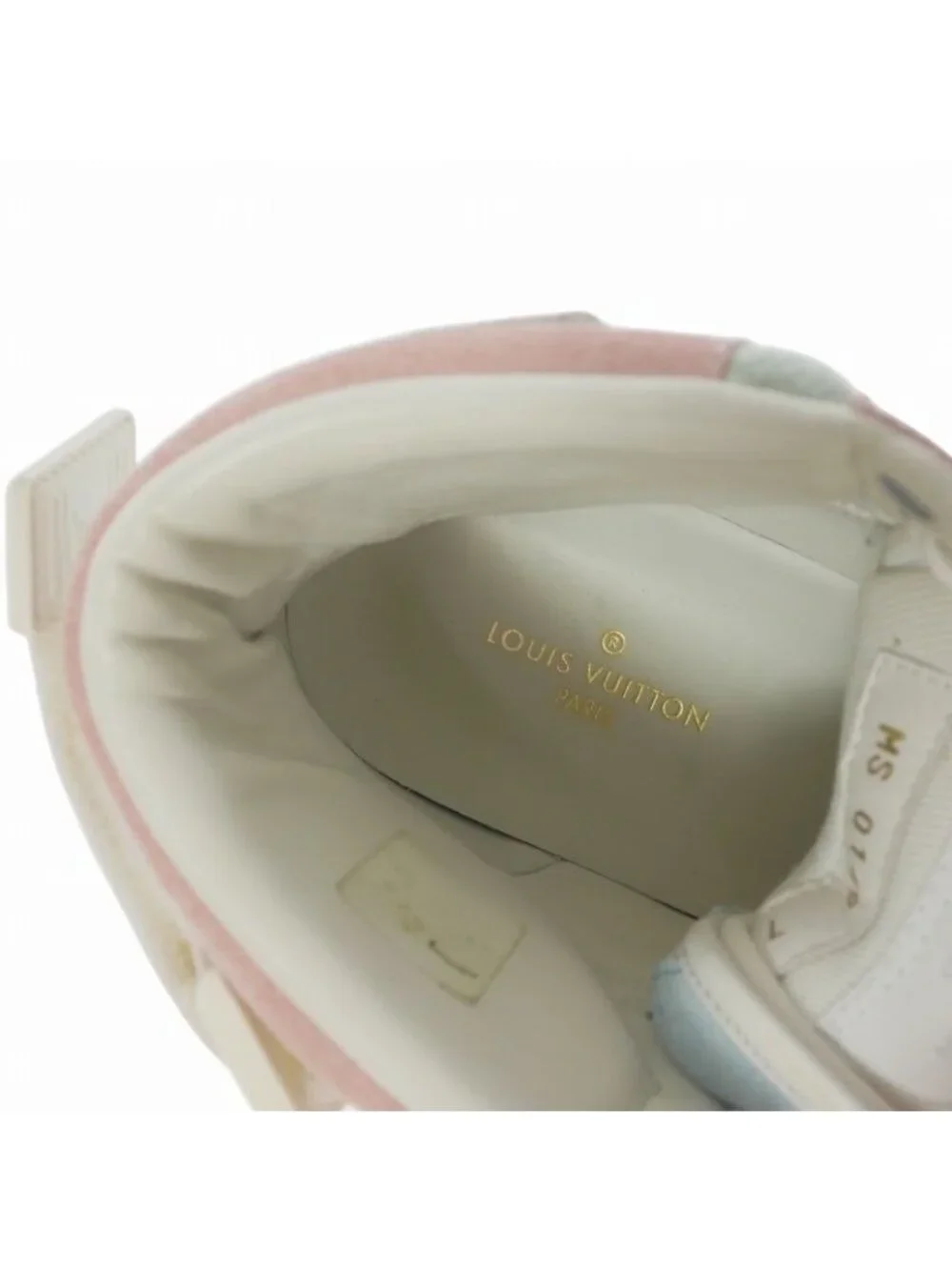 Louis Vuitton Rivoli Line High Cut Sneakers 7 Light Blue Pink